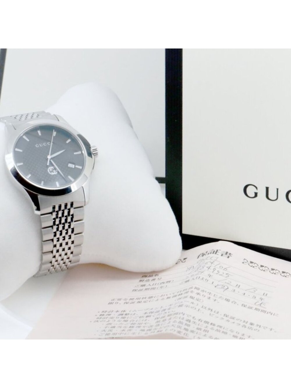 Gucci Timeless Watch Silver Color Quartz Black Dial - Picture 8 of 8